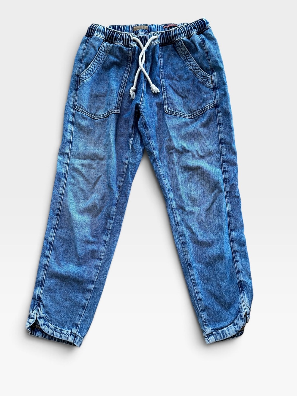 Pilcro Anthropologie Ultra High-Rise Relaxed Pull-On Jeans Blue Drawstring S - Picture 5 of 10